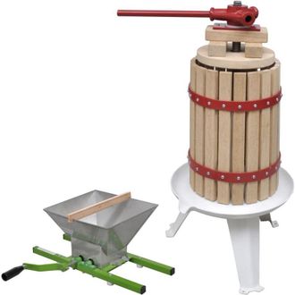 vidaXL Conjunto De Prensa Y Trituradora De Frutas Y Vinos 2 Piezas Vidaxl