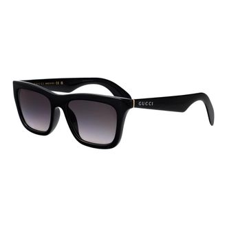 Gucci Rechthoekige Zonnebril - Heren - Zonnebrillen - Zwart - 53 MM - Accessoires