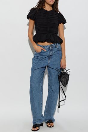 Rotate Draped Top, Womens, Black