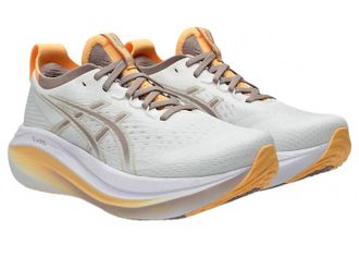 Asics Womens Gel-Nimbus 27 Shoes In White/fawn