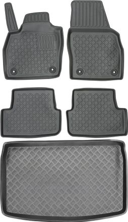OEM Volkswagen Polo Vi Hatchback De 2017 (juego) - Alfombrillas Para Coche + Alfombrilla Para Maletero