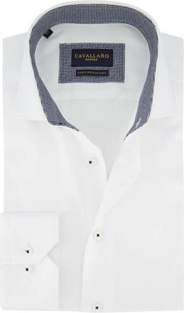 Cavallaro Heren, Overhemden, Wit, Maat: M Katoen