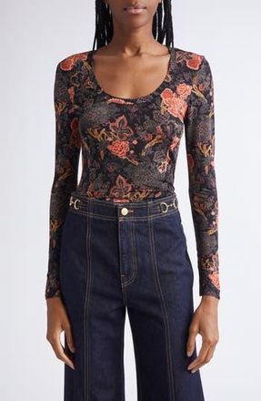 Ulla Johnson Aris Long Sleeve Knit Top in Night Lily at Nordstrom Rack, Size Petite