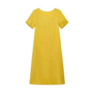 Maliparmi Midi Dresses, female, Yellow, Size: 2XL Timeless Linen Dress