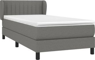 vidaXL Cama Box Spring Con Colch&oacute;n Tela Gris Oscuro 80x200 Cm Vidaxl