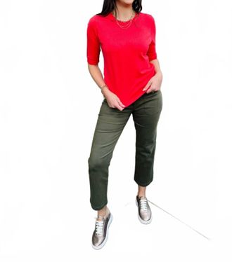 Esqualo Crewneck Three-Quarter Wide Sleeves Sweater In Chili Red