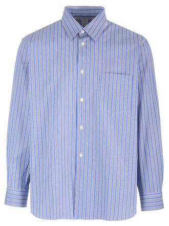 Comme Des Garçons Striped Shirt Classic Blu-Uomo