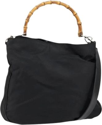 Gucci Pre-owned Handbags, female, Black, Size: ONE SIZE Pre-owned Vintage Nylon Handbag