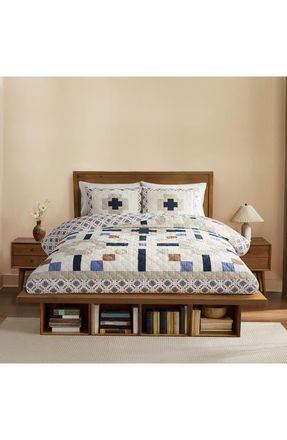 Pendleton Meadow Summit Quilt & Shams Set in Tan/Ivory/Blue at Nordstrom, Size King