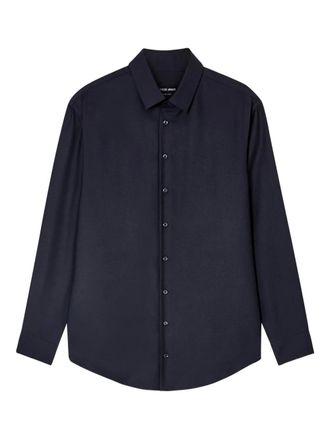 Giorgio Armani cashmere blend shirt - men - Cashmere/Mulberry Silk - 39 - Blue