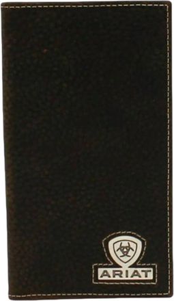 Ariat Mens Rowdy Leather Rodeo Wallet In Dark Brown