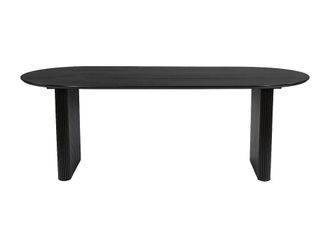 Vente-Unique Mango Wood Dining Table With 6 - Seater Settings - Black - BALIMELA