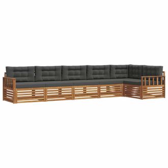 vidaXL Conjunto De Sof&aacute;s De Exterior 6 Pcs Natural Y Antracita Vidaxl