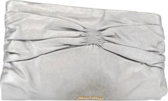 Miu Miu Pre-owned Clutches, female, Gray, Size: ONE SIZE Pre-owned Leather Clutch