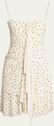 Isabel Marant Gemma Polka-Dot Draped Mini Dress