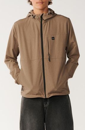 Rip Curl Elite Anti Series Water Repellent Hooded Jacket in Walnut at Nordstrom, Size Xx-Large