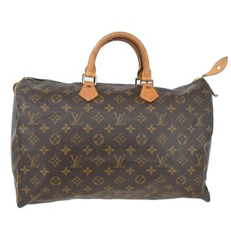 Louis Vuitton Speedy Handbag Monogram Canvas Brown Canvas Handbag (Pre-Owned)