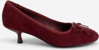 Intentionally blank Womens Bina Suede Kitten Heel Shoes In Merlot