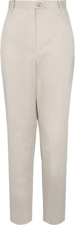 Ferragamo Womens Tailored Cotton-Blend Tapered Trouser In Light Grey