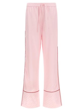 Off-white Cremefarbene Jacquard-Satin-Pyjama-Hose