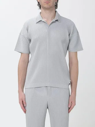 Homme Pliss&eacute; Issey Miyake Short-Sleeved Pleated Polo Shirt Homme Pliss&eacute; Issey Miyake with V-Neck
