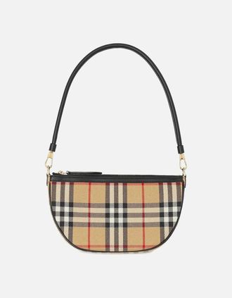 Burberry Womens Olympia Vintage Check Pouch Bag - Tan - Size: UNI