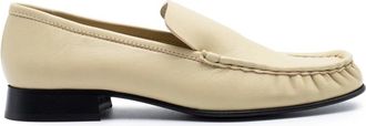 Gia Borghini Cr&egrave;me Napa Leren Loafers - Dames - Loafers - Beige - 37 EU - Leer - Schoenen