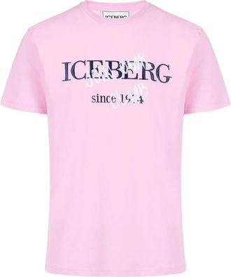 Iceberg Slim Fit Katoenen Jersey T-Shirt - Heren - T-shirts - Roze - 2XL - Katoen - Tops