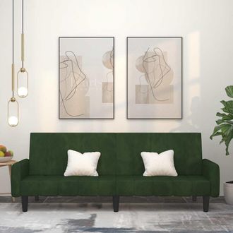 vidaXL Sof&aacute; Cama De 2 Plazas Terciopelo Verde Oscuro Vidaxl