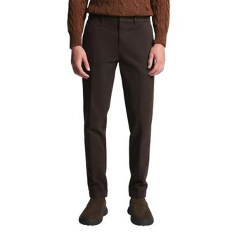 Fay Chinos, male, Brown, Size: W34 Slim Fit Cotton Gabardine Trousers