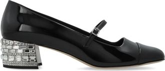 Jimmy Choo London Elisa 45 Pumps met hak - Dames - Pumps - Zwart - 39 1/2 EU - Leer - Schoenen