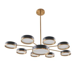 Signature L&aacute;mpara de ara&ntilde;a de metal de color lat&oacute;n y negro - A159 cm