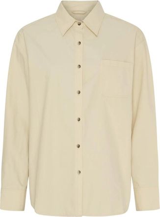 Notyz Oversized Shirt - Dames - Overhemden - Beige - 2XL - Katoen - Overhemden