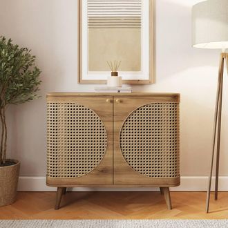 GFW Sorrel Rattan Compact Sideboard in Brown