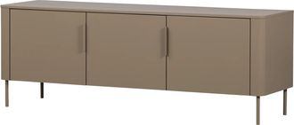 De Eekhoorn 3-türiges Design Lowboard Gunaro aus nachhaltigem Massivholz, Taupe matt