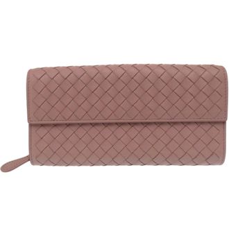 Bottega Veneta Pink Intrecciato Long Wallet (Bi-Fold) (Pre-Owned)
