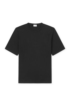 Saint Laurent Logo-Embroidered Cotton-Jersey T-Shirt