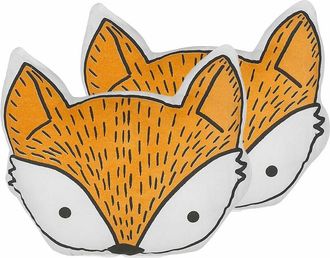 Beliani Beliani - Set of 2 Kids Cushions Animal Orange Fox Shape Cotton 50 x 40 cm Vadodara