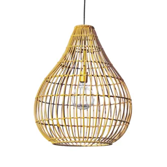 Teamson Home Decoraci&oacute;n De Jard&iacute;n Al Aire Libre, Luz Colgante Tejida Con Energ&iacute;a Solar, Farol Grande Con Bombilla, Regulador De Intensidad, Temporizador Y Mando A 