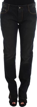 Ermanno Scervino Womens Straight Leg Denim Pants - Black