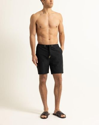 Orlebar Brown Dane Drawcord Longest-Length Classic Fit Drawcord Swim Shorts in Black at Nordstrom, Size 34