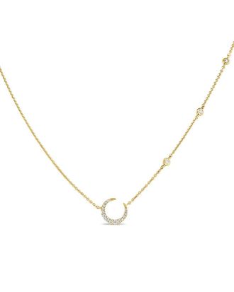 Sabrina Designs 14K 0.18 Ct. Tw. Diamond Moon Necklace