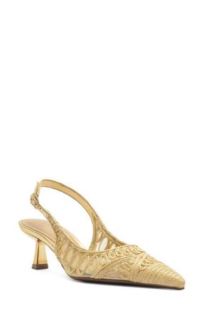 Arezzo Liz Slingback Pump in Natural Gold at Nordstrom, Size 6.5