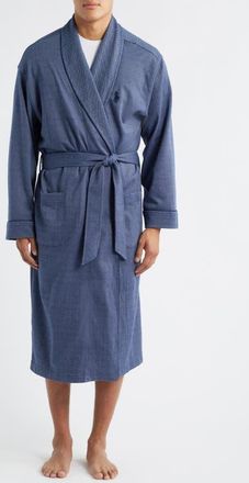 Polo Ralph Lauren Herringbone Twill Robe in Branch Brown at Nordstrom, Size X-Large