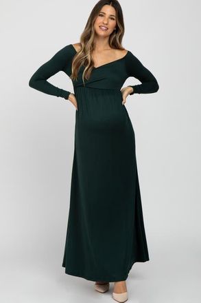Pinkblush Wrap Front Empire Waist Maxi Dress in Forest Green at Nordstrom, Size Medium