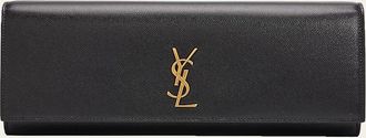 Saint Laurent Kate YSL Pebbled Leather Clutch Bag