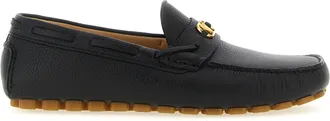 Valentino Garavani Black Calfskin Slip-On Mens Loafers