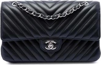 Chanel Pre-owned Classic Double Flap Shoulder Bag - Dames - Vintage Schoudertas - Zwart - ONE Size - Leer - Vintage