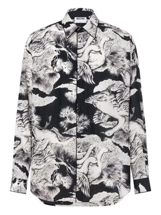 Moschino swan-print shirt - Black