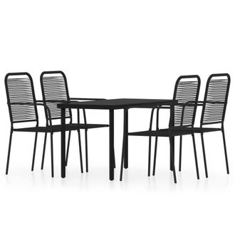 Berkfield Home 5 Piece Garden Dining Set Black